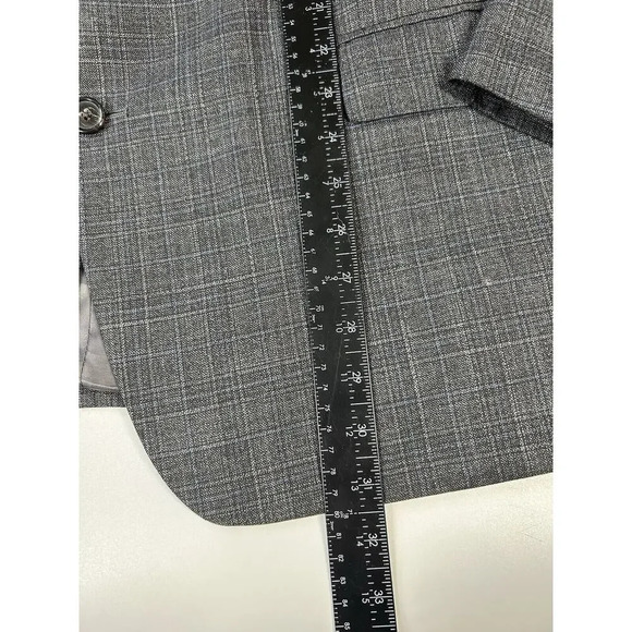 Ralph Lauren Blazer Mens 46R Plaid Two Button Sport Coat Gray Formal Office Wear - Picture 3 of 7